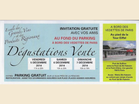 L'Escale des Grands Vins  4, 5 et 6 Décembre 2015 - Paris