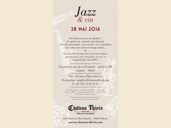 Soirée Jazz & Vin  28 mai 2016