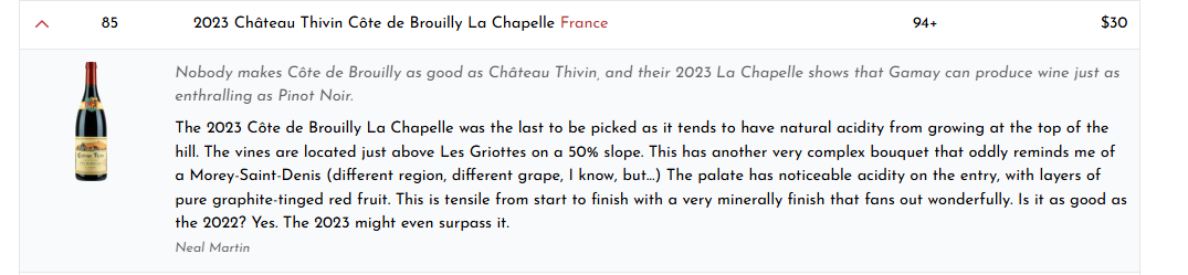 VINOUS TOP 100 wines 2025 - 2025/11