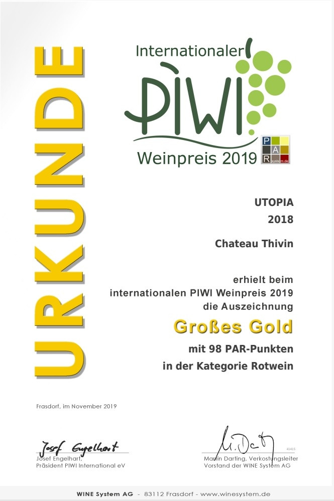 International PIWI Wine Avard 2019 - 2019/11